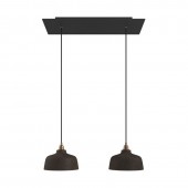 Lámpara colgante DEIA 2 caídas de diseño italiano negro mate