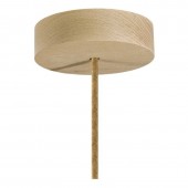 Lámpara colgante RAFFIA de diseño italiano rosetón madera