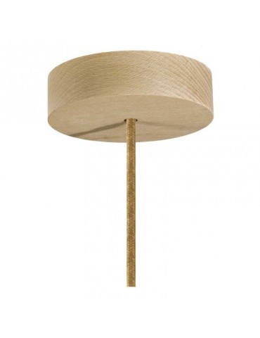 Lámpara colgante RAFFIA de diseño italiano rosetón madera