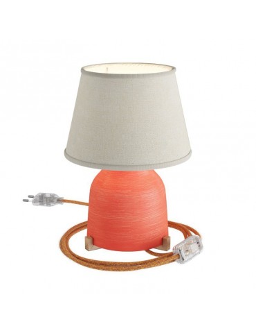 Lámpara de sobremesa IMPERIAL de CERÁMICA Y YUTE diseño italiano