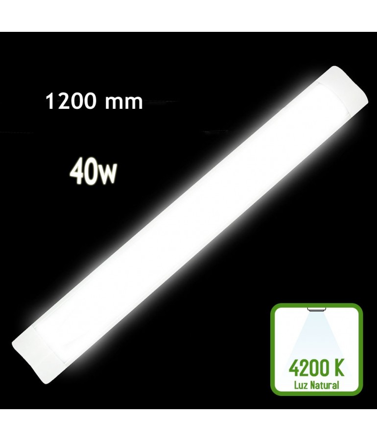 REGLETA LED SLIM 40W 120cm Aluminio+PC 4200K
