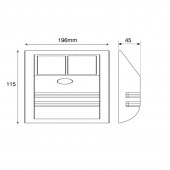 Aplique Solar LED pared con sensor de movimiento DIMENSIONES