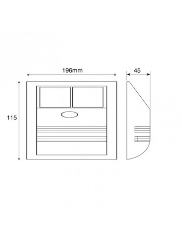 Aplique Solar LED pared con sensor de movimiento DIMENSIONES