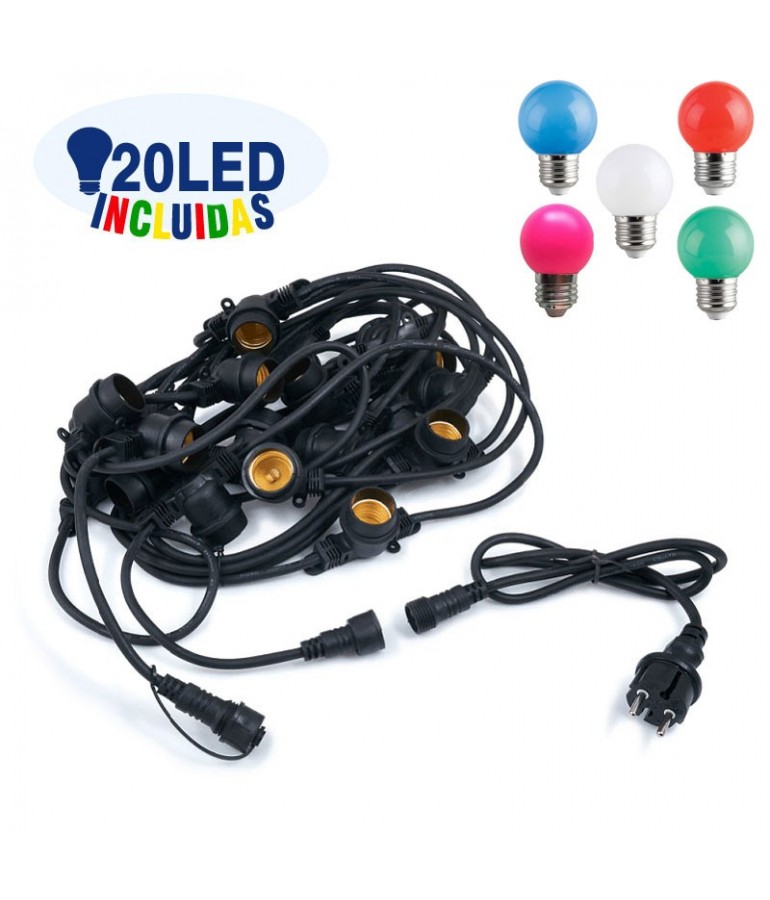 Guirnalda Luces Multicolor 10 metros 20 LED E27