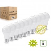 Pack 10 Bombillas LED A60 7W E27
