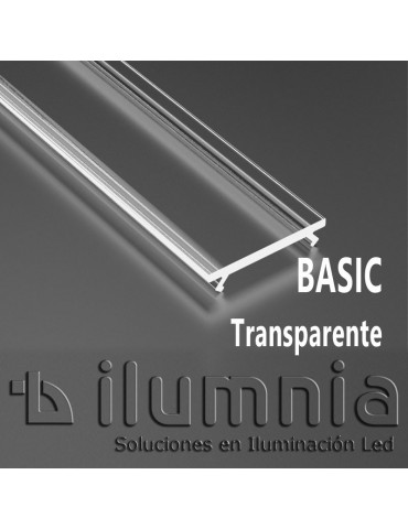 Vista Difusor Transparente BASIC para Perfiles de aluminio