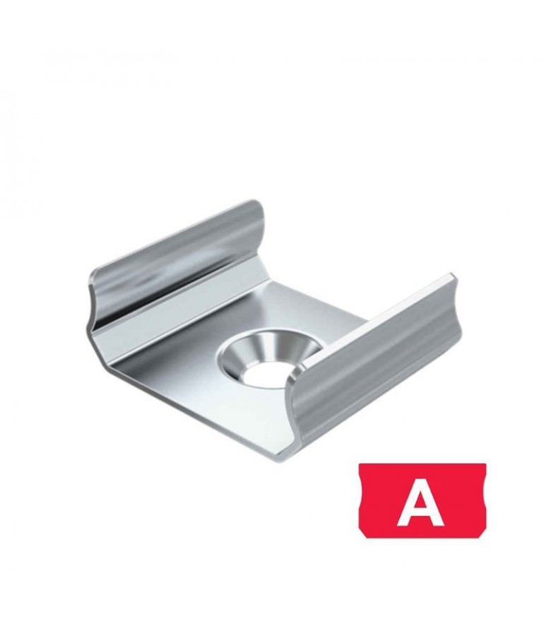 Grapa de metal para sujeción perfil de aluminio plano "A"