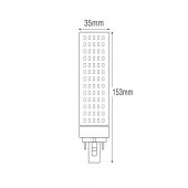 Bombilla LED PL G24 10 W 230V Orientable Aluminio dimensiones