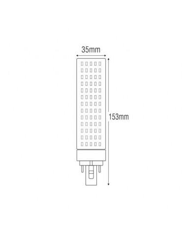 Bombilla LED PL G24 10 W 230V Orientable Aluminio dimensiones