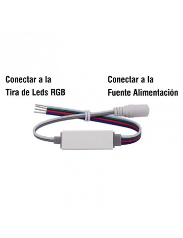 Mini Controlador Tira leds RGB 12v mando RC 19 PROGRAMAS conexiones