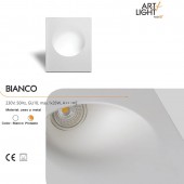 Aro Empotrable Pared yeso Cuadrado Bianco detalle