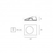 Aro Empotrable Pared yeso Cuadrado Bianco dimensiones