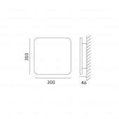 Aplique LED Pared Yeso 13W WENGE dimensiones