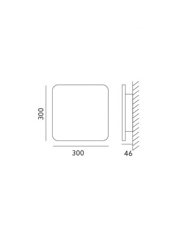 Aplique LED Pared Yeso 13W WENGE dimensiones