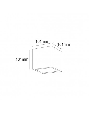 Aplique pared Led 6w Cubo Negro Doble cara dimensiones