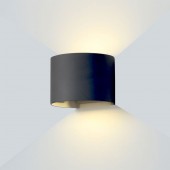 Aplique Pared Led 6w doble cara curvo negro