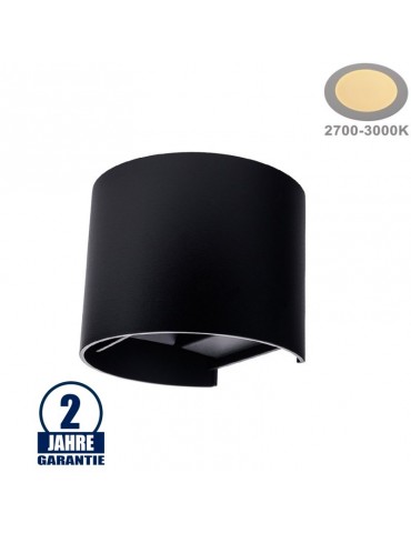 Aplique pared Led 6w Curvo Negro Doble cara tipo de luz