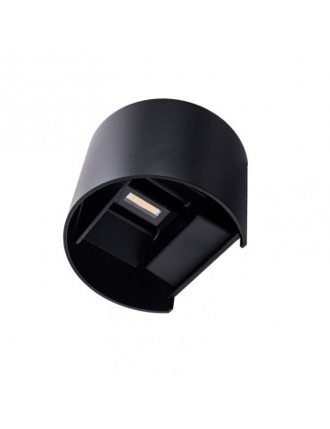 Aplique pared Led 6w Curvo Negro Doble cara vistas