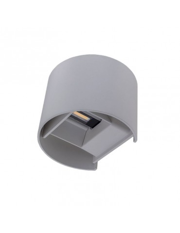 Aplique pared Led 6w Curvo Gris Doble cara detalle inferior