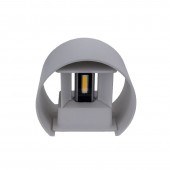 Aplique pared Led 6w Curvo Gris Doble cara vista cara
