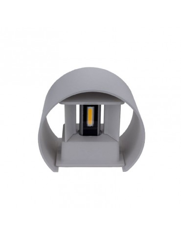 Aplique pared Led 6w Curvo Gris Doble cara vista cara