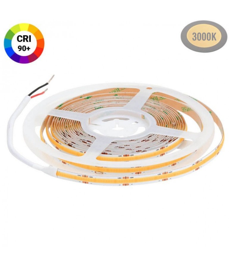 Tira Led COB 24VDC Luz Cálida 12W/m IP20