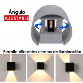 Aplique pared Led 6w Curvo Gris Doble cara ángulo ajustable