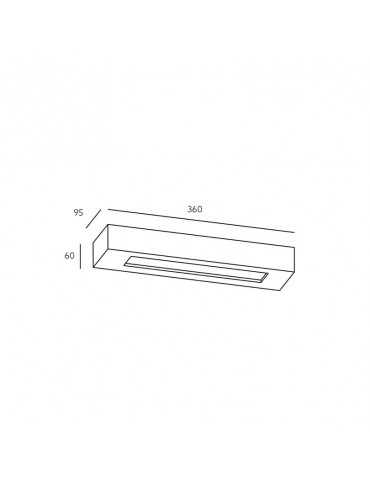 Aplique pared yeso rectangular modelo VELOCE dimensiones