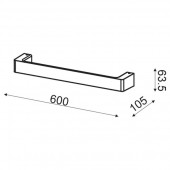 Aplique Led pared Barra 12W 60cm dimensiones