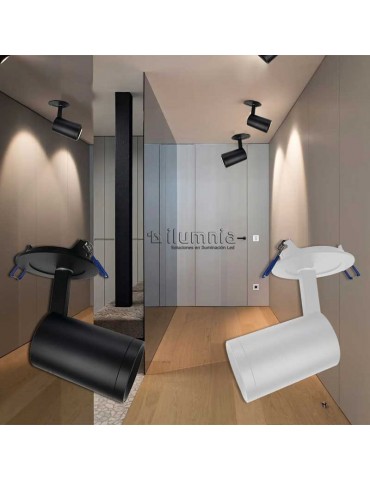 Aplique de techo GU10 Empotrable Negro Blanco NUUK
