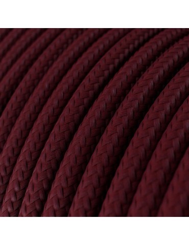 Lámpara de mesa Cilindro Posaluce Burdeos cable textil Bordeaux