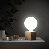 Lámpara de mesa Posaluce Cubetto madera