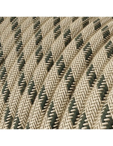 Lámpara de mesa Posaluce Cubetto madera cable textil antracita y natural
