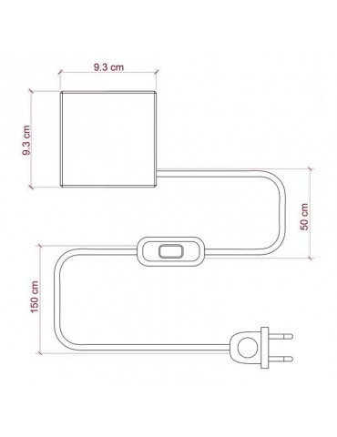 Lámpara de mesa Posaluce Cubetto madera dimensiones