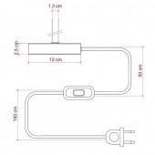 Lámpara de mesa Alzaluce 15cm dimensiones