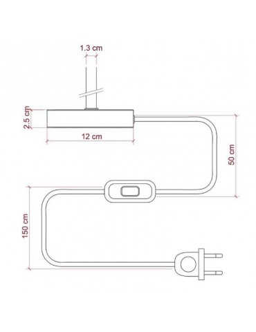 Lámpara de mesa Alzaluce 15cm dimensiones