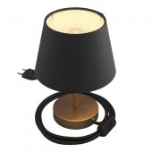 Lámpara de mesa Cilindro Alzaluce bronce satinado-antracita 10cm altura