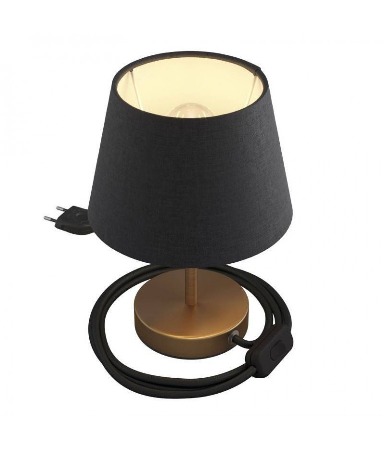 Lámpara de mesa Cilindro Alzaluce bronce satinado-antracita 10cm altura