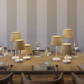 Lámpara de mesa Cilindro Alzaluce Blanco mate - Yute natural