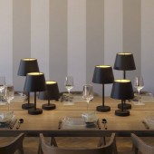 Lámpara de mesa Cilindro Alzaluce negro mate-pantalla negro