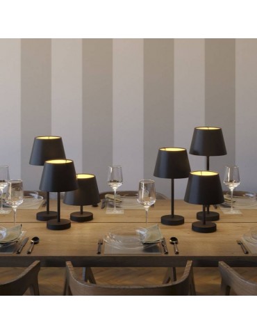 Lámpara de mesa Cilindro Alzaluce negro mate-pantalla negro