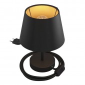 Lámpara de mesa Cilindro Alzaluce negro mate-pantalla negro 10cm