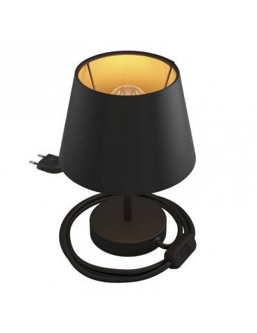 Lámpara de mesa Cilindro Alzaluce negro mate-pantalla negro 10cm