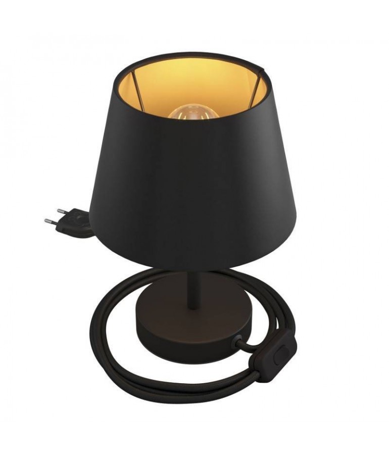Lámpara de mesa Cilindro Alzaluce negro mate-pantalla negro 10cm