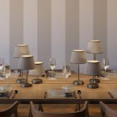 Lámpara de mesa Cilindro Alzaluce Titanio satinado - Yute gris