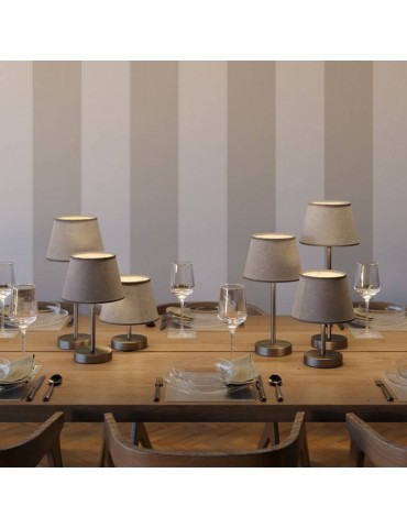 Lámpara de mesa Cilindro Alzaluce Titanio satinado - Yute gris