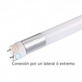 Tubo LED T8 60cm 9W Cristal 360° Luz cálida conexión por un lateral