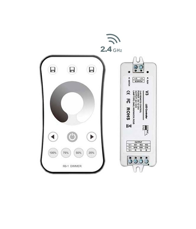 Mando 2.4G RF Controlador Receptor Tiras led 12VDC - 1