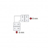 Conector Angulo 90 sin cable Tiras de Led Monocolor DC12V - 3