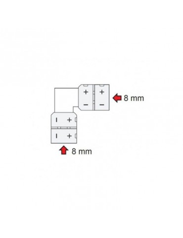 Conector Angulo 90 sin cable Tiras de Led Monocolor DC12V - 3